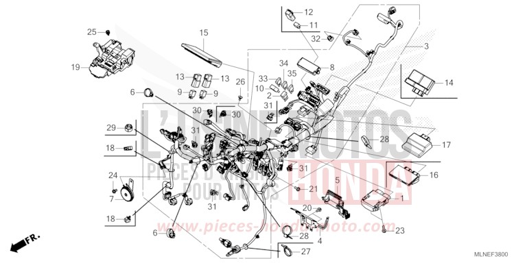 FAISCEAU DES FILS de Africa Twin MAT BALLISTIC BLACK METALLIC (NHA86) 2025